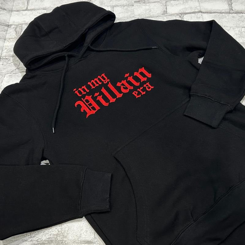 Hoodie - RED Embroidery In My Villain Era