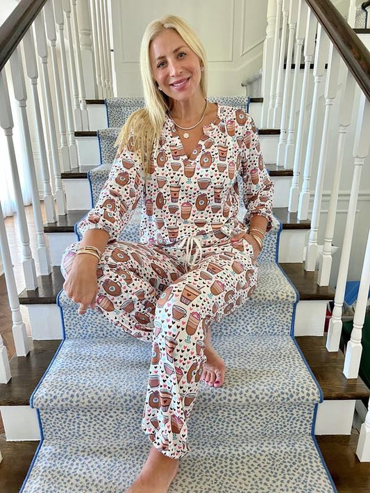 Hot Chocolate Hearts Pajama Set