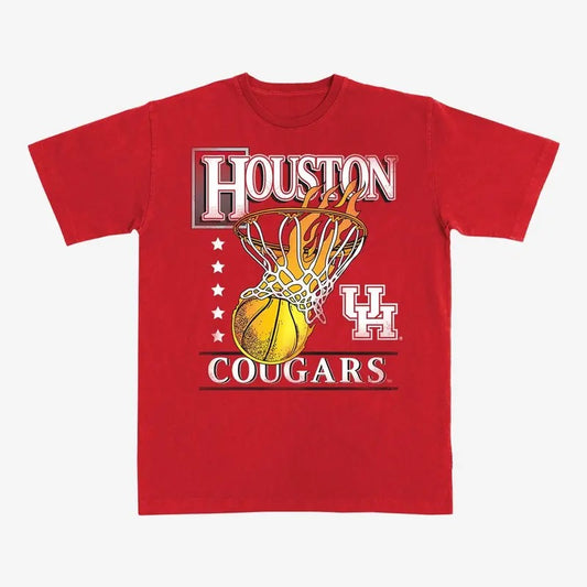 Houston Cougars Hoops Heavy Tee, NCAA Shirt, Vintage Football Shirt, Sport Tee, Graphic Shirt For Men, For Women Top Tshirt