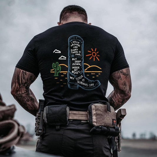 I Walk Around Like Every Thing Is Fine Printed Men's T-shirt Gifts for the Man of Character,Merch gift