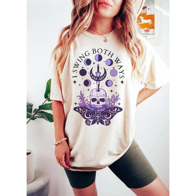 I swing both ways shirt | bisexual shirt | skull sword rose | boho bisexual | aesthetic lgbtq pride | queer | bi pride | funny bi | gift  T-shirt, sweater and Hoodie
