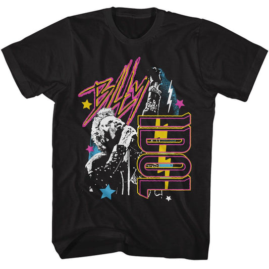 Billy Idol - Fist Up - American Classics - Solid Black Adult Short Sleeve T-Shirt