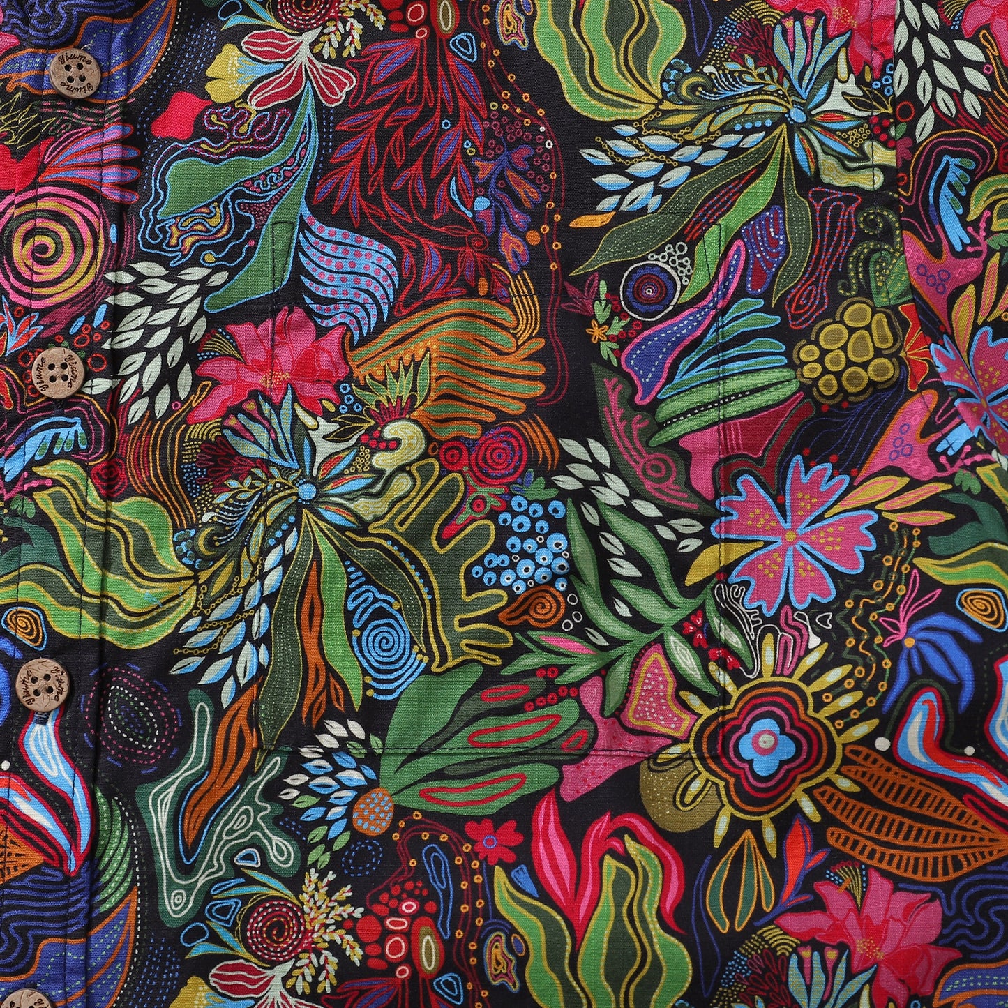 1950s Hawaiian Shirt For Men Josephine George Plants Cotton Button-down Short Sleeve Floral Shirt Aloha Flourish By Josephine George