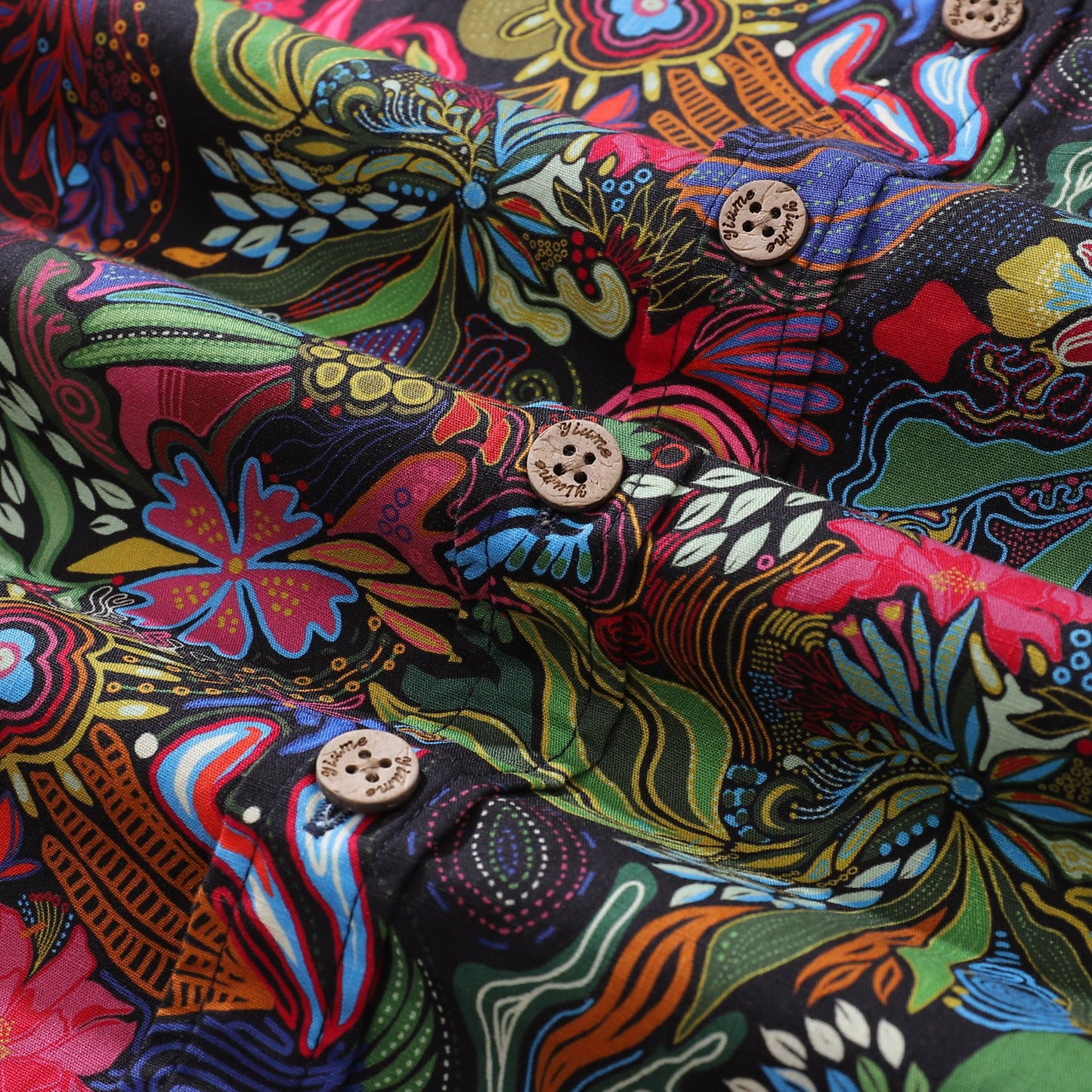 1950s Hawaiian Shirt For Men Josephine George Plants Cotton Button-down Short Sleeve Floral Shirt Aloha Flourish By Josephine George