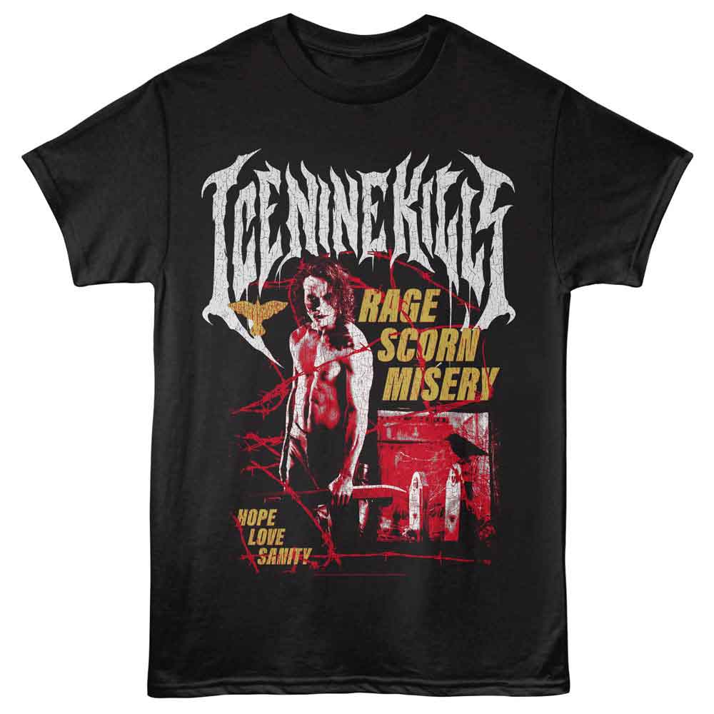 Ice Nine Kills - Rage Scorn Misery - American Classics - Front Print Black Adult Short Sleeve T-Shirt