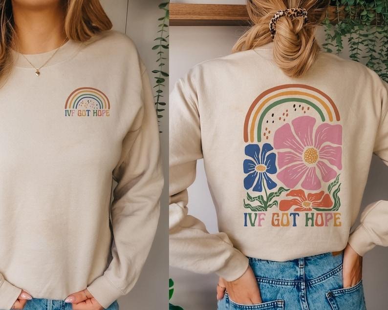 IVF Got Hope Sweatshirt IVf Transfer Sweater for couple Infertility Egg Retrieval Crewneck IVF Transfer Day Hoodie and Sweater; T-shirt Cotton Womenswear