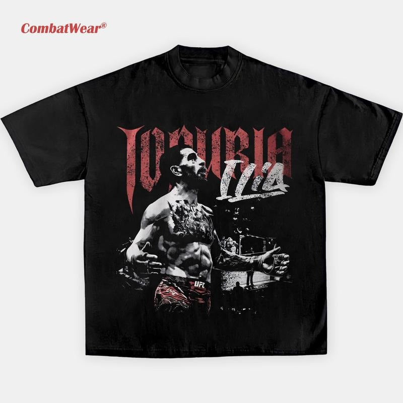 Ilia Topuria Tee, Vintage MMA Graphic Design T-shirt, Boxing T-shirt, UFC MMA Shirt, Gym Wear, Gift for Fighters, Sports Apparel