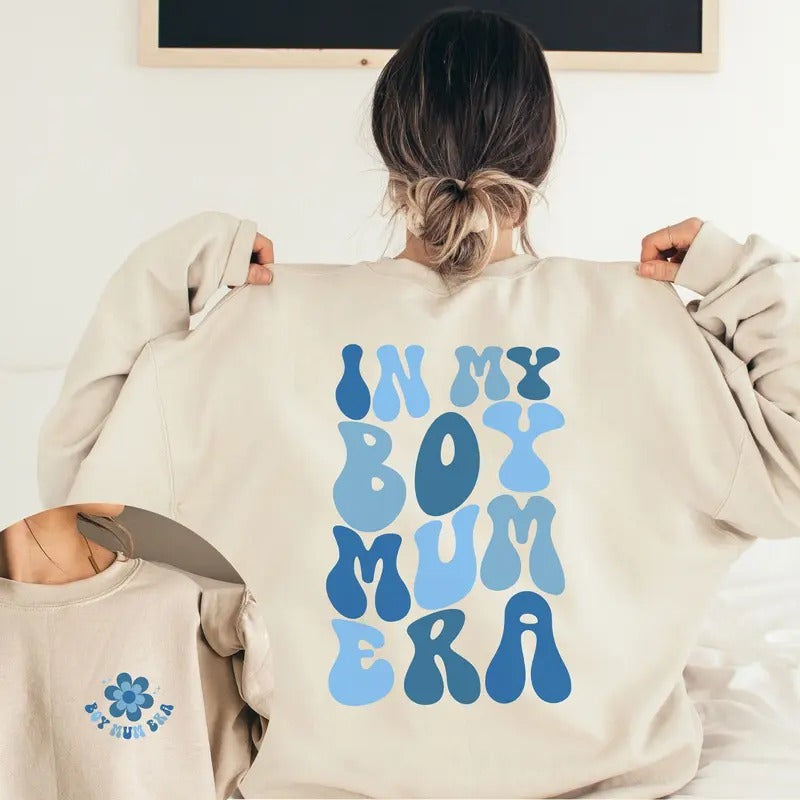 In My Boy Mum Era Sweatshirt Cool Mamas Club Gift For Mum Cute Mum Jumper Mum Tee New Boy Mama Gender Reveal Shirt Expecting Mum TK43GN
