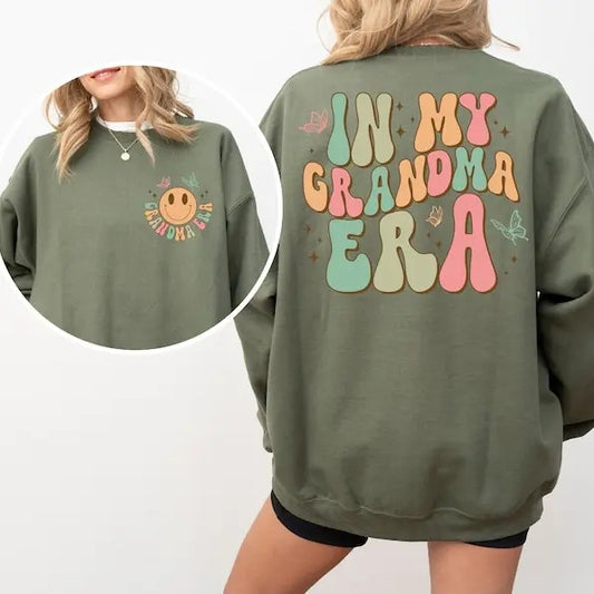 In My Grandma Era Sweatshirt, Mothers Day Gift For Grandmother, Grandma Announcement Gift, Cool Grandma Shirt, Nana Grammy Gigi Mimi Shirt