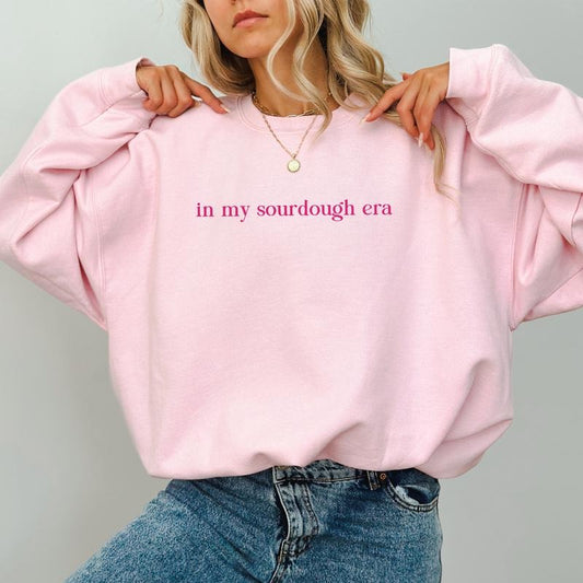 In My Sourdough Era Sweatshirt, Funny Sourdough Crewneck, Cute Bread Baker Sweater, Baking Mom Tops, Sourdough Baker Gift Ideas, Long Sleeve Pullover