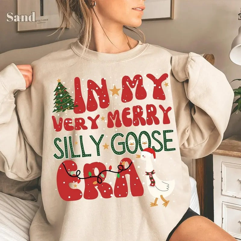 In My Very Merry Silly Goose Era Shirt, Christmas Silly Goose Sweatshirt, Funny Duck Lover Christmas Gift, Unisex Shirt, Gift For Her, Gift For Him