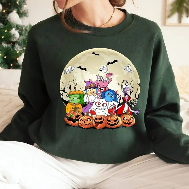 Inside Out Halloween Shirt, Inside Out 2 Movie Joy Disgust Anger Sadness Fear Anxiety Envy Ennui Embarrassment Pumpkin Ghost Family, Inside Out characters shirt, It's Okay To Feel All The Feels Shirt,  halloween shirt, Inside Out 2shirtstyle{n002}2