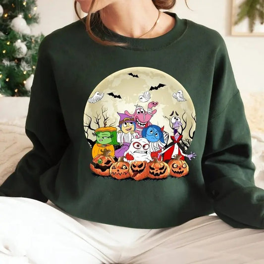 Inside Out Halloween Shirt, Inside Out 2 Movie Joy Disgust Anger Sadness Fear Anxiety Envy Ennui Embarrassment Pumpkin Ghost Family, Inside Out characters shirt, It's Okay To Feel All The Feels Shirt,  halloween shirt, Inside Out 2shirtstyle{n002}2