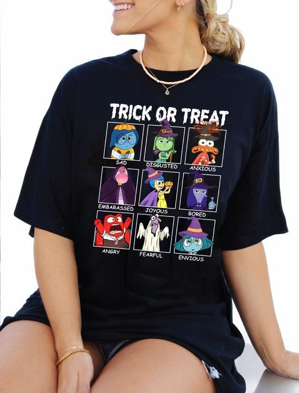 Inside Out Halloween T Shirt, Halloween Trick or Treat Shirt, Inside Out Characters Shirt, Emotions Shirt, Inside Out 2 Shirt, Inside Out Halloween Matching Shirts, Joy Halloween Tee