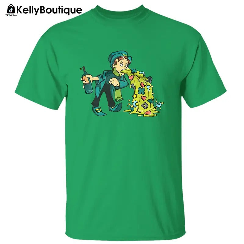 Irish Leprechaun Tossing Lucky Cookies Shirt, Funny St. Patrick's Day Graphic Printed Unisex Classic Cotton T-shirt Sweatshirt Hoodie