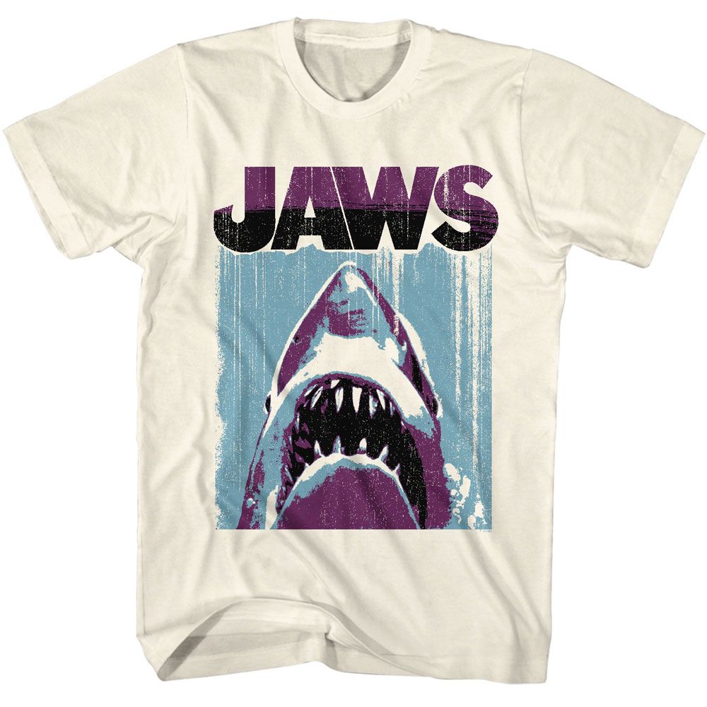 Jaws - Day Under Night Over - American Classics - Solid Off-White Adult Short Sleeve T-Shirt