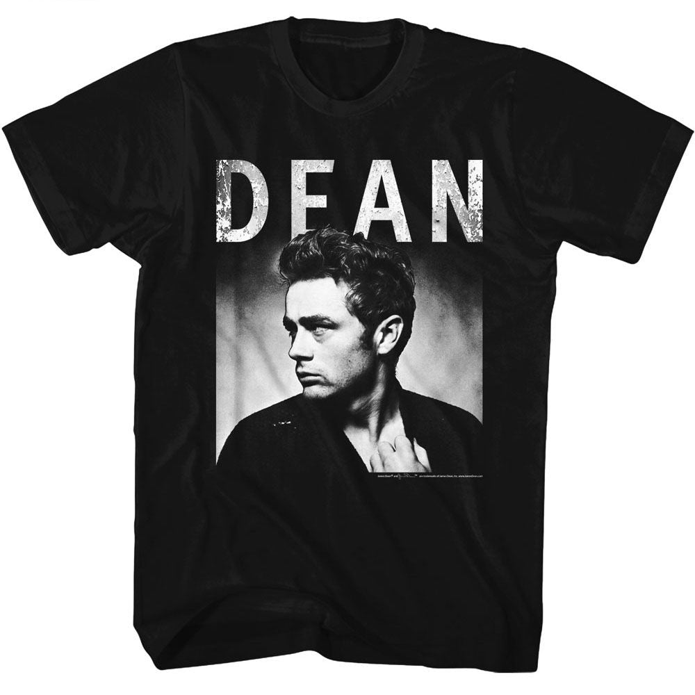 James Dean - Black & White Wall - American Classics - Solid Black Adult Short Sleeve T-Shirt