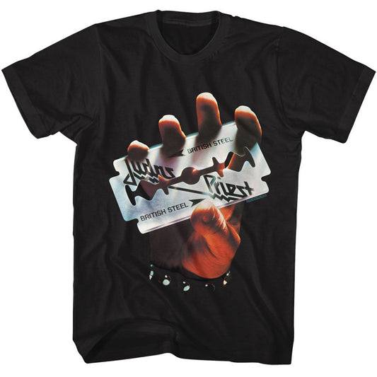 Judas Priest - British Steel - American Classics - Solid Black Adult Short Sleeve T-Shirt