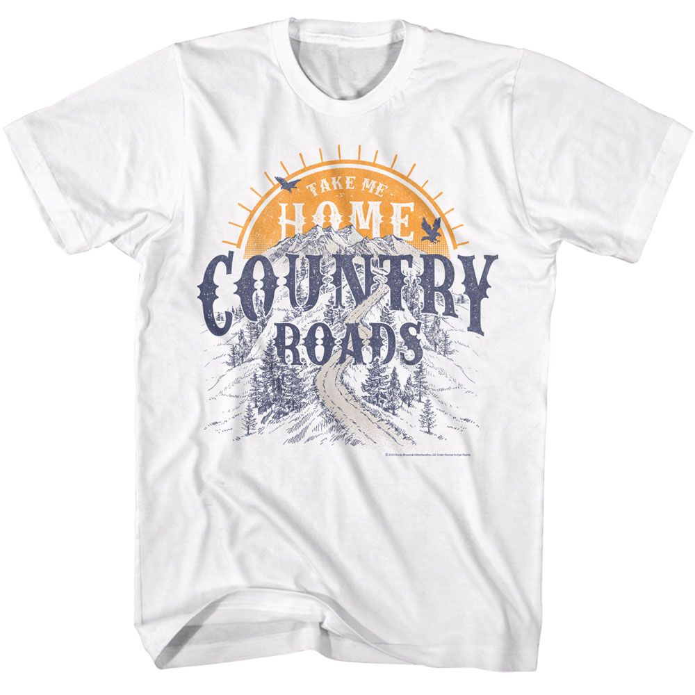 John Denver - Take Me Home Country Roads - American Classics - Solid White Adult Short Sleeve T-Shirt