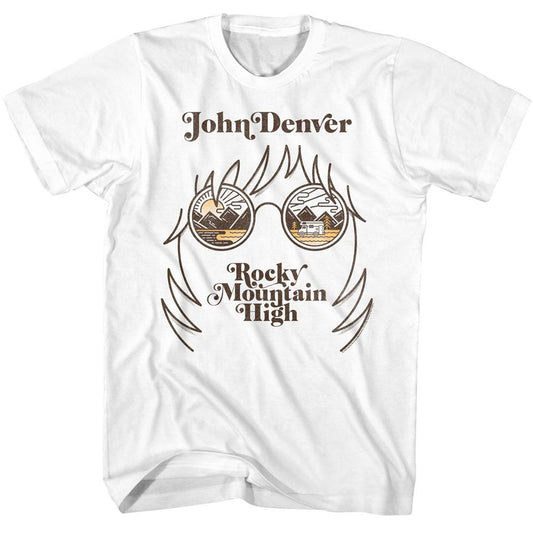 John Denver - Landscape Glasses - American Classics - Solid White Adult Short Sleeve T-Shirt
