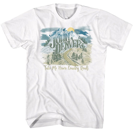 John Denver - Take Me Home - American Classics - Solid White Adult Short Sleeve T-Shirt