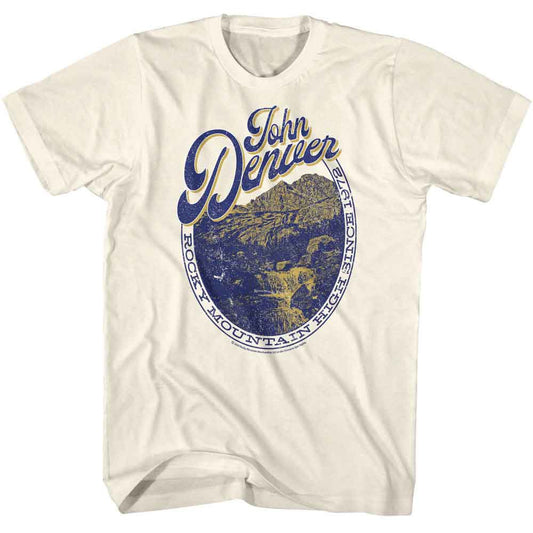John Denver - Rocky Mtn Medallion - Officially Licensed American Classics - Front Print Solid Adult Short Sleeve T-Shirt