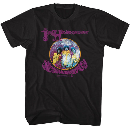 Jimi Hendrix - Experienced Circle - American Classics - Solid Black Adult Short Sleeve T-Shirt
