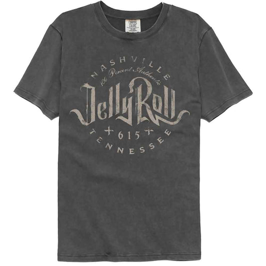 Jelly Roll - Nashville TN - American Classics - Gray Solid Adult Short Sleeve Comfort Color T-Shirt