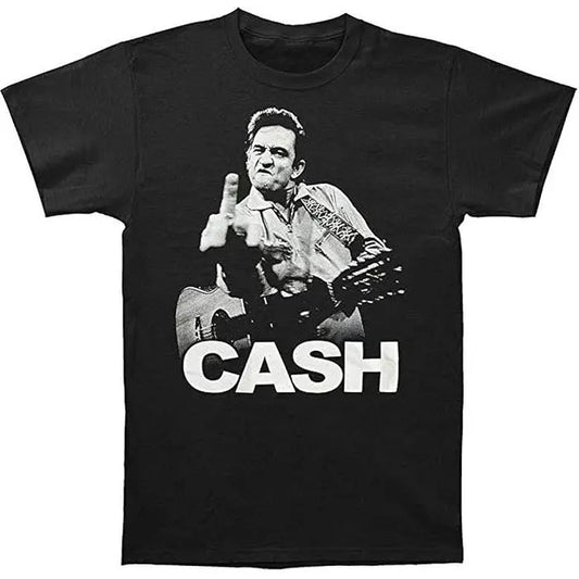 JOHNNY CASH Graphic Tshirt, Funny Johnny Cash The Bird Tee T-shirt, Music Lover, Fan Gifts, Fullsizes Menswear Top Round Neck Underwear Streetwear