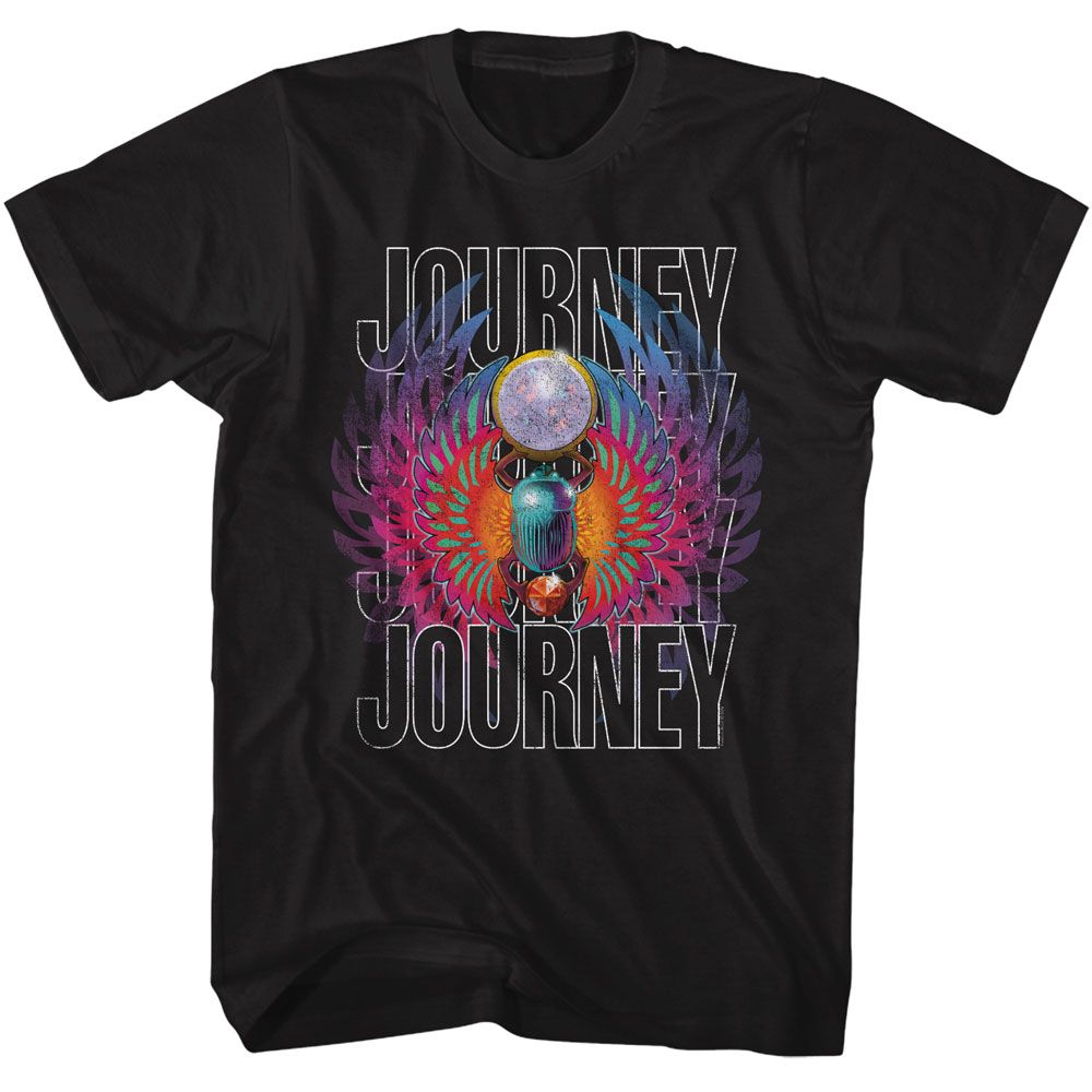 Journey Gradiant Scarab American Classics Black Solid Adult Short Sleeve T-Shirt