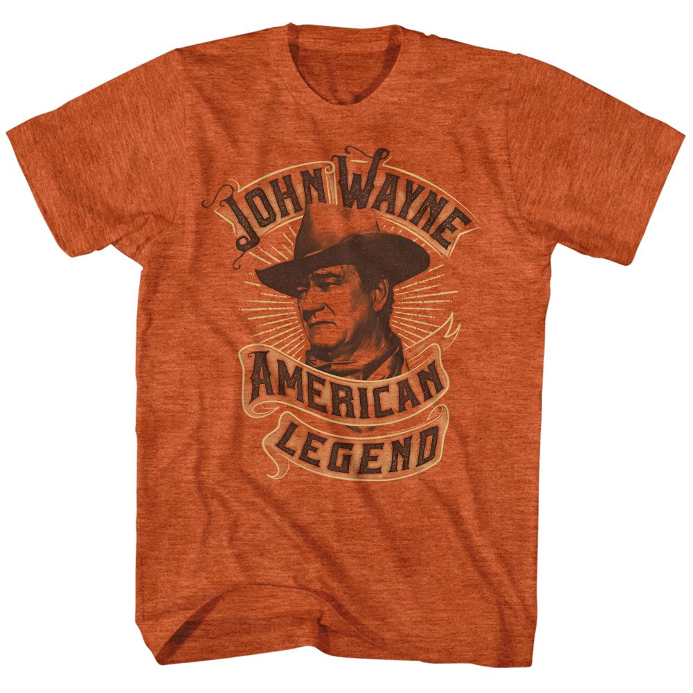 John Wayne - Banner - American Classics - Heather Orange Adult Short Sleeve T-Shirt