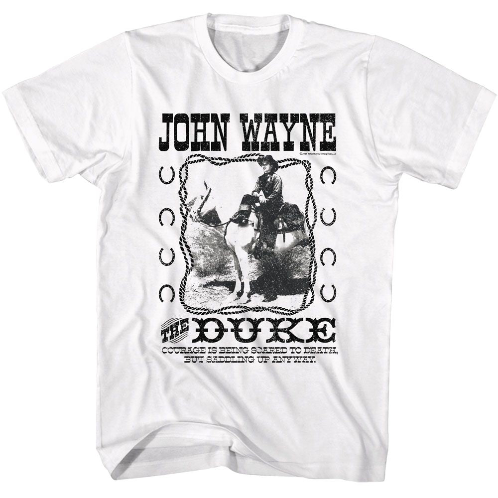 John Wayne - Saddle Up Anyway - American Classics - Solid White Adult Short Sleeve T-Shirt