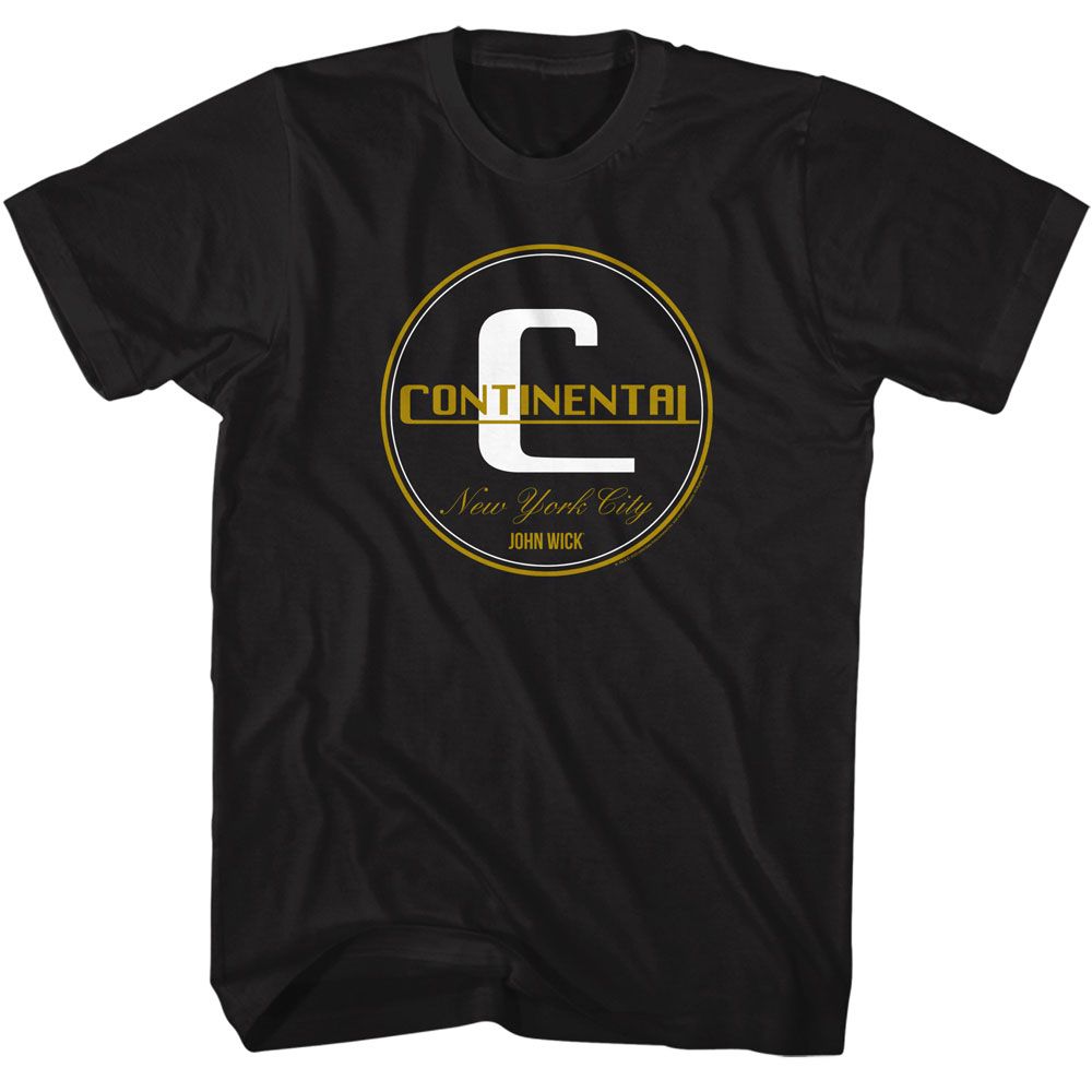 John Wick - Continental Duotone Circle - American Classics - Solid Black Adult Short Sleeve T-Shirt
