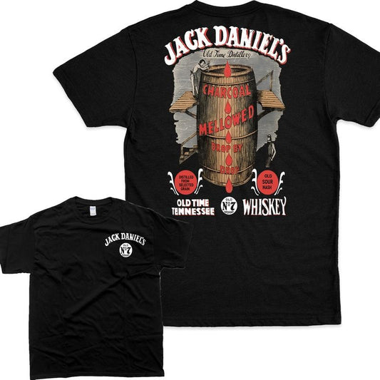 Jack Daniel's Whisky Barrel Print Shirt Graphic Fashion Top