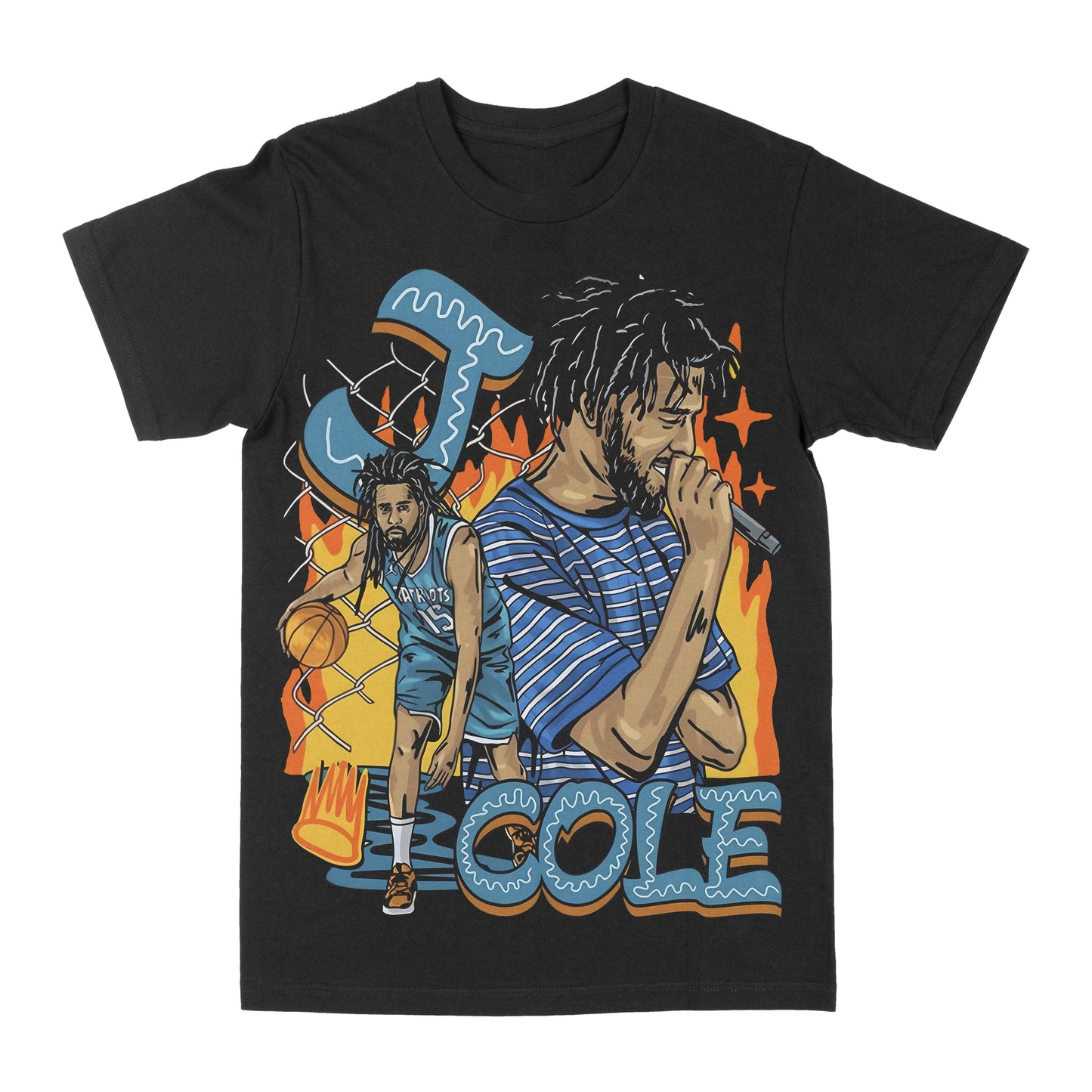 J. Cole "Fire" Graphic Tee Style001