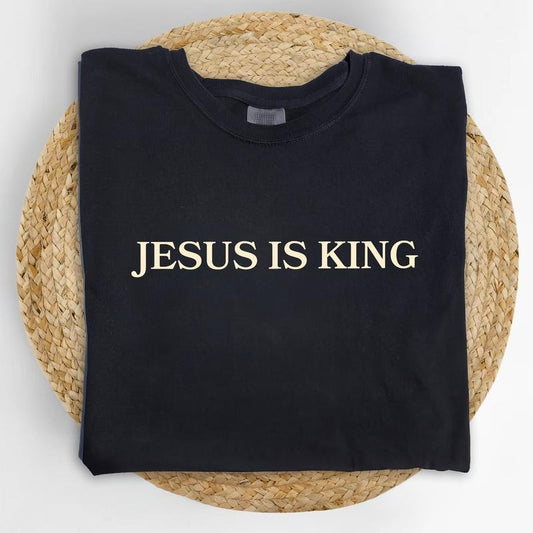 Jesus Is King Comfort Colors Shirt, Jesus Lover T-shirt, Christian Unisex Graphic Tee, Bible Verse Outfits, Religious Scripture Shirt
