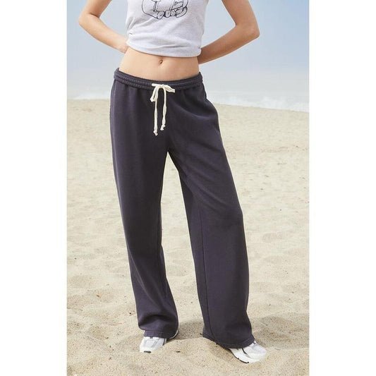John Galt Women's Navy Anastasia Tie Baggy Sweatpants