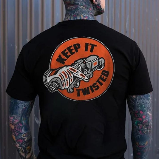 KEEP IT TWISTED Motor Head Graphic Casual Print T-shirt