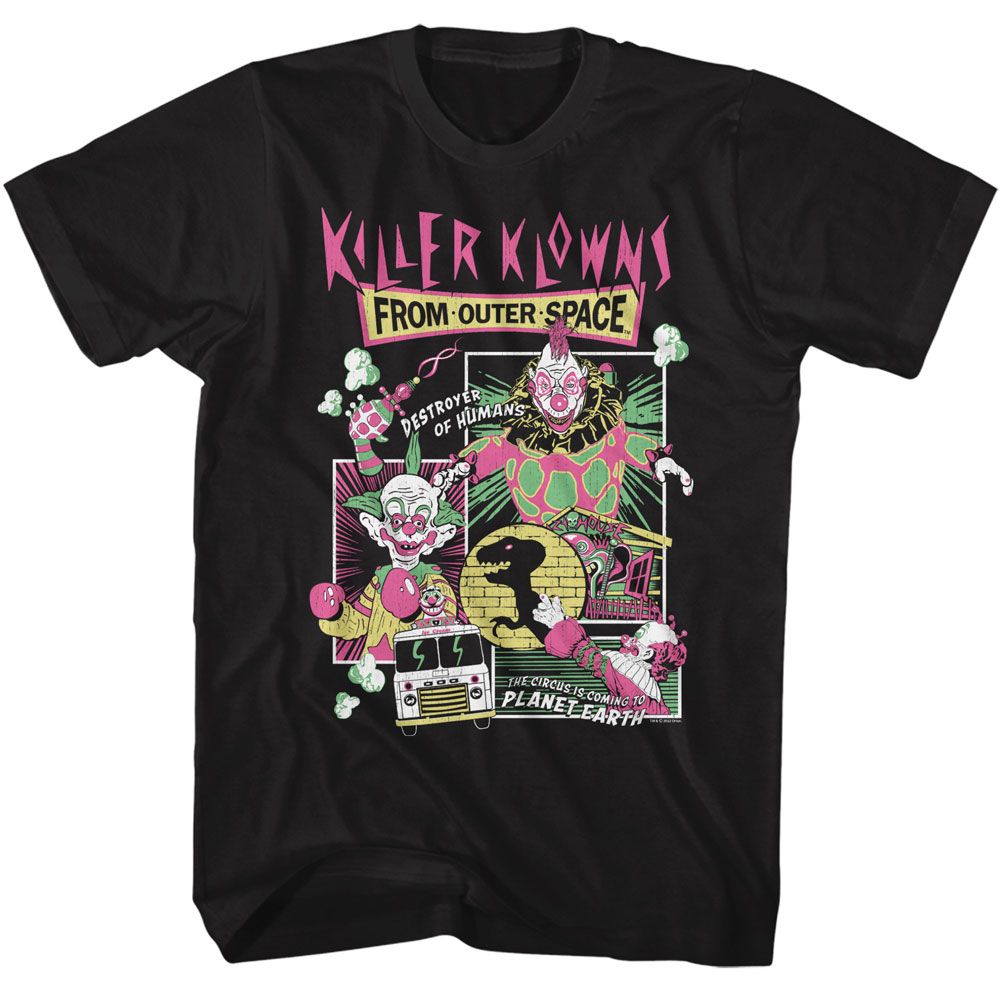 Killer Klowns From Outer Space - Comic Boxes - American Classics - Solid Black Adult Short Sleeve T-Shirt