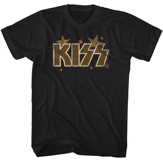 KISS - Stars - American Classics - Solid Black Adult Short Sleeve T-Shirt