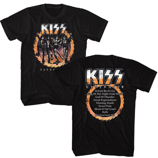 KISS - Destroyer Album - American Classics - Solid Black Adult Short Sleeve T-Shirt