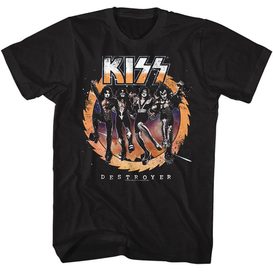 KISS - Destroyer Album - American Classics - Solid Black Adult Short Sleeve T-Shirt Style001