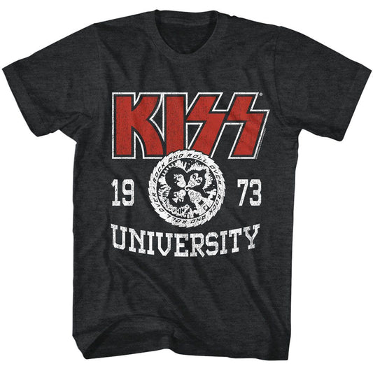 KISS - University - American Classics - Heather Black Adult Short Sleeve T-Shirt