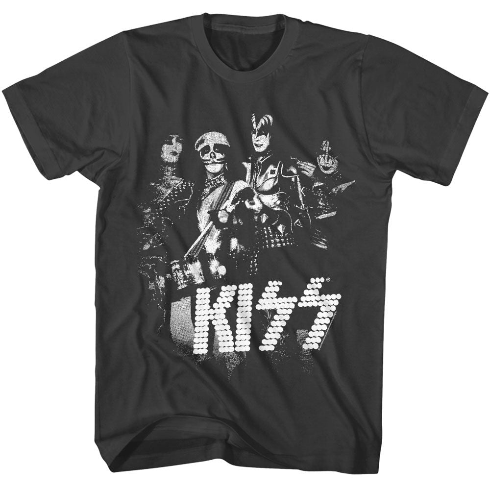KISS - Lights - American Classics - Solid Gray Adult Short Sleeve T-Shirt