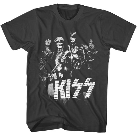 KISS - Lights - American Classics - Solid Gray Adult Short Sleeve T-Shirt