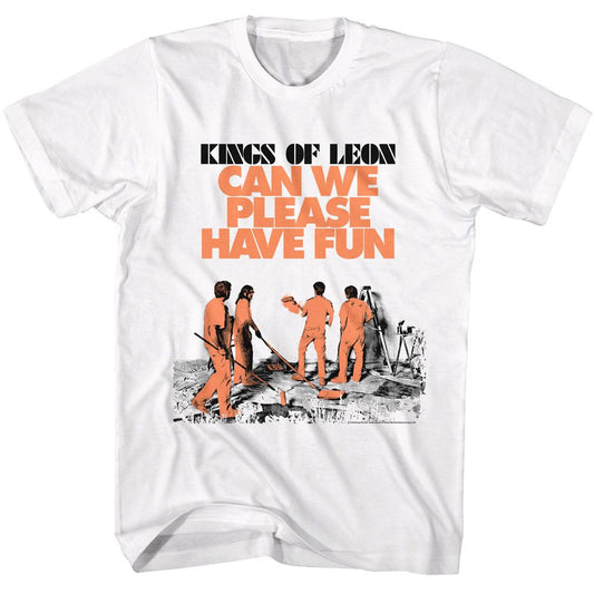 Kings Of Leon - Can We Please - American Classics - Solid White Adult Short Sleeve T-Shirt