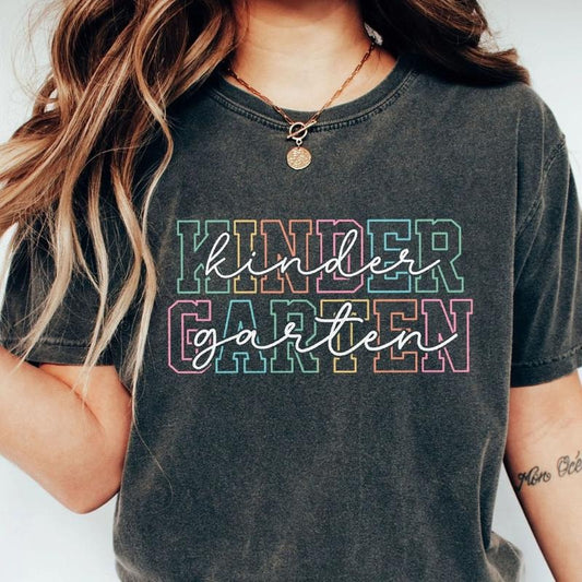Kindergarten Shirt, Teacher Shirts, Gift For Teacher, First Day Of Kindergarten, Teacher Team Shirts, Teacher Appreciation Gift, Teaching Tee, Shirts For Women, Kindergarten TShirt, Elementary School, Back To School Shirt, Women's Tops