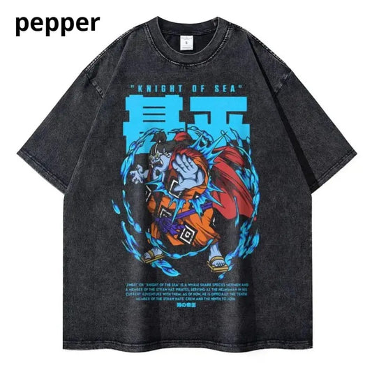 "Knight of the Sea" Jinbe Vintage Graphic T-shirt, Fish-Man Karate, whale shark fish-man, One Piece Shirt, Anime Shirt, gift for fan, Menswear Top