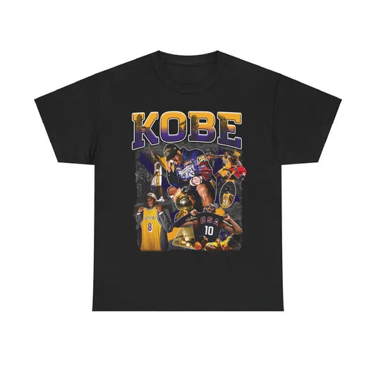 Kobe Vintage Basketball Fan Graphic Tee Retro 90s Baller Styled Streetwear Shirt Casual Cotton Menswear Top Classic Man Tshirt Smooth men gifts