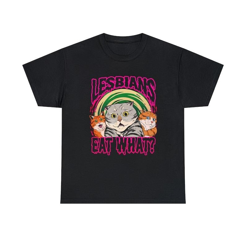 LGBT Lesbian Eat What Cat Vintage T-Shirt, Busy Thinking Shirt, Lesbian Shirt, Pride Month Shirt, For LGBT Shirt Unisex Heavy Cotton Tee Hoodie, T-shirt and sweaterstyle{n002}2